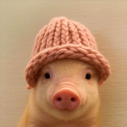 pig wif hat