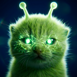 Alien Green Cat